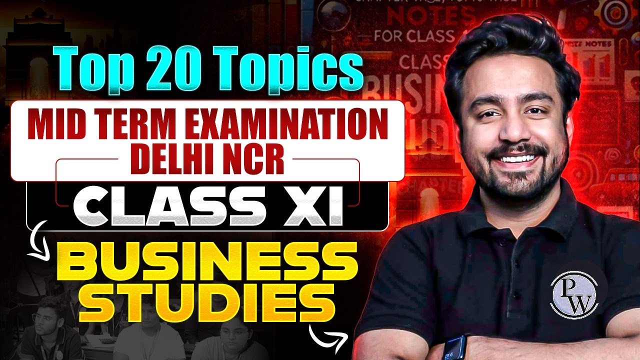 Business Studies Top 20 Topics For Class 11th || Mid Term Examination Delhi NCR