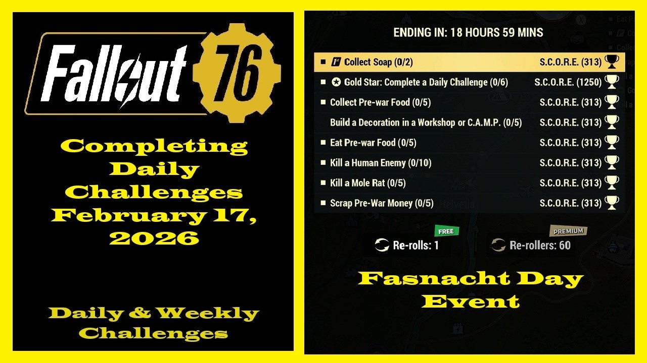 Completing Daily Challenges For February 17, 2026 - Fallout 76 Daily Challenges Guide - Fasnacht Day