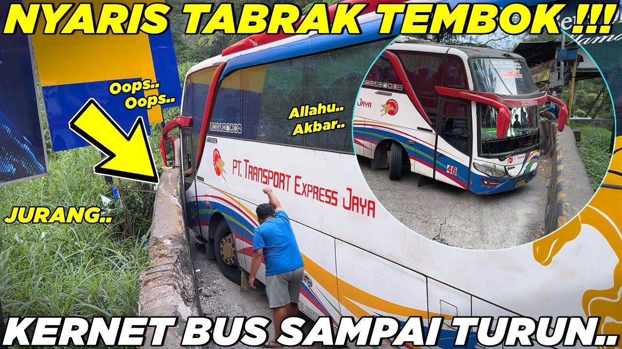 KERNET BUS SAMPAI TURUN KE JALAN !!! Detik Detik Bus Nyaris Tabrak Pembatas Jalan di Sitinjau Lauik