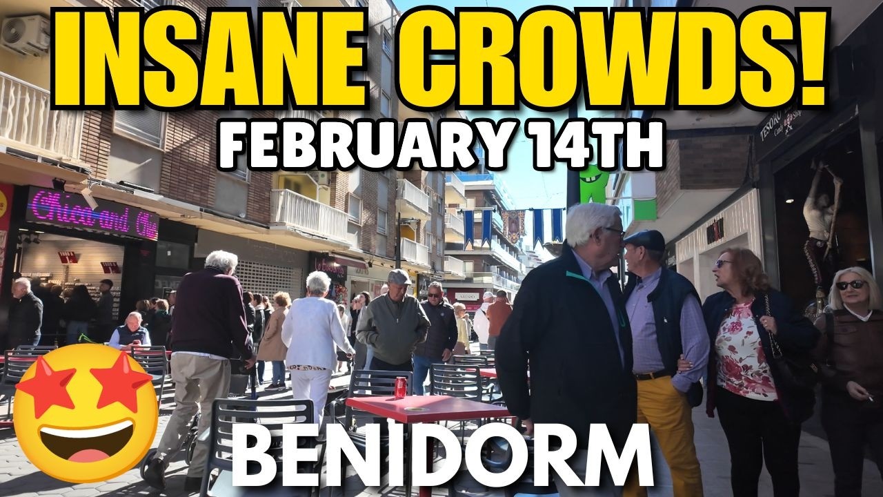 Benidorm - CROWDED Old Town, Shops & FULL Bars on the Strip! 🤩🍺