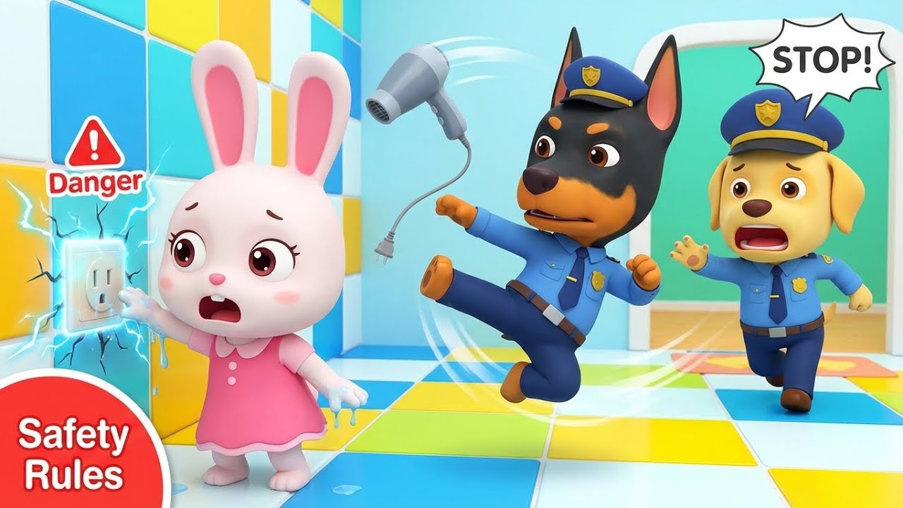 Water and Electricity Don't Mix! ⚡🚿 Sheriff Labrador Police Rescue | Safety Rules for Kids