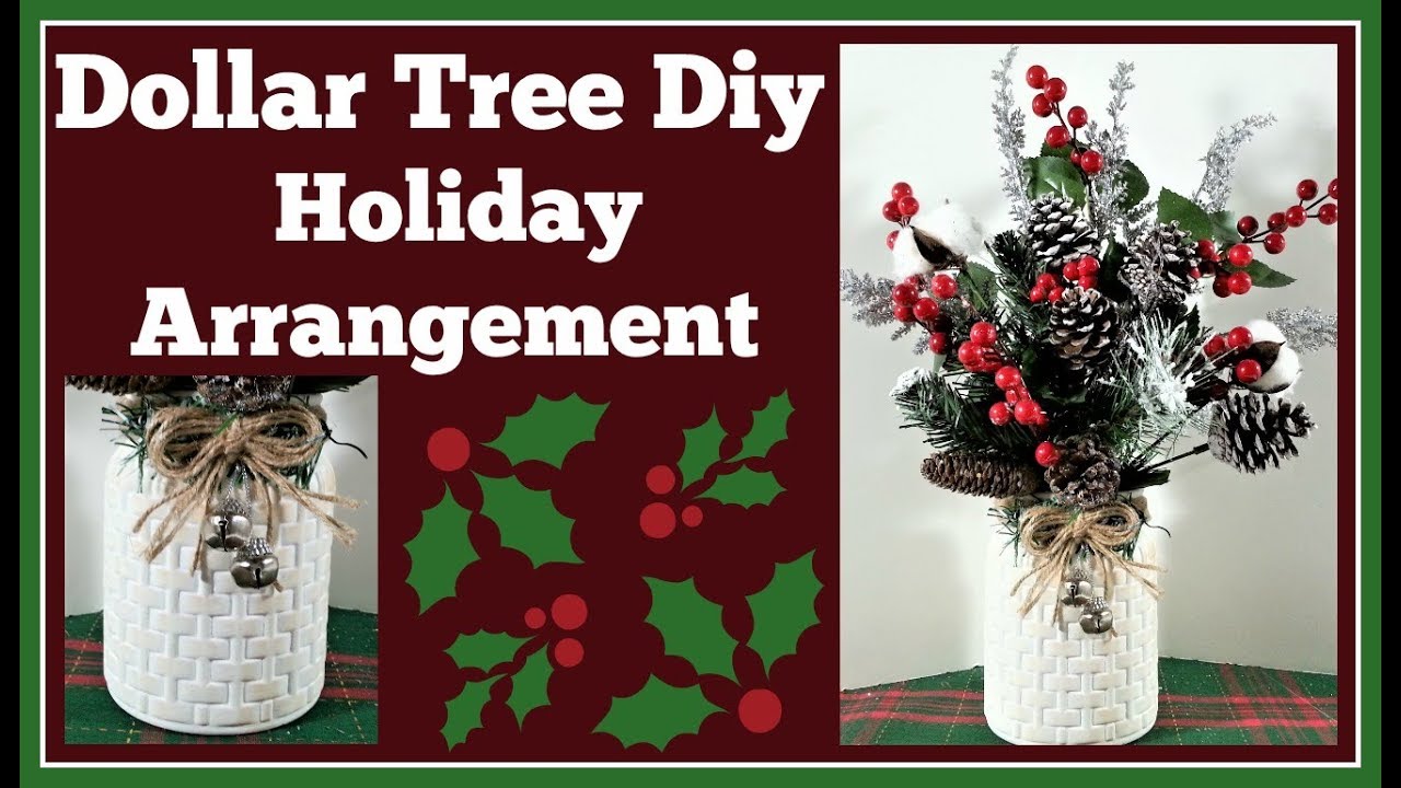 Dollar Tree Diy 🎄 Holiday Arrangement/ Easy decorating diy