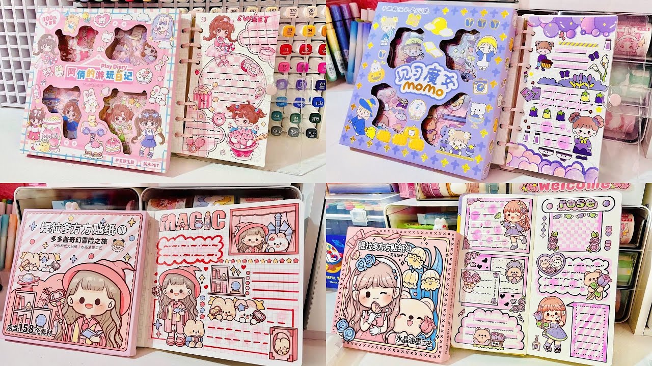 🌷 ASMR Kawaii Stickers Journal | Relax with the sound of paper cutting | Journal With Me 🎶