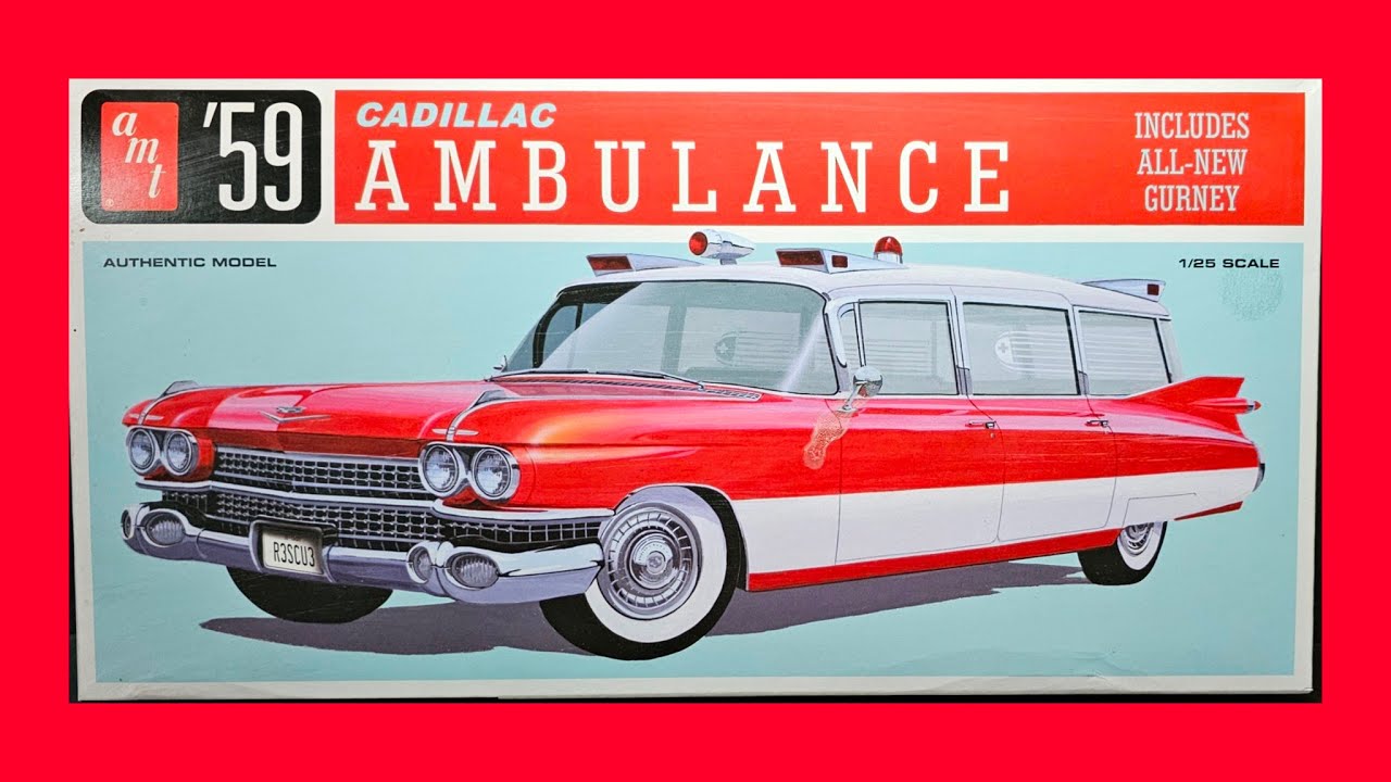 AMT '59 Cadillac Ambulance 1385 Перед покупкой / Распаковка коробки: детали, наклейки, инструкция