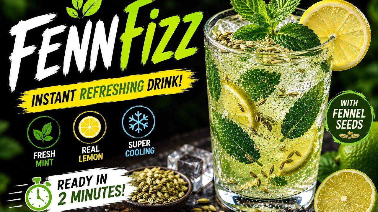 FennFizz Instant Refreshing Drink | Summer Special Fennel Seeds Cooler 🌿🍋
