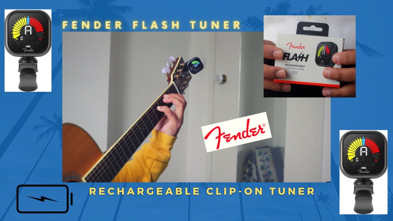 Fender Flash, Rechargeable Clip-on Tuner for Guitar, Bass, Ukulele, Violin, Mandolin 2021