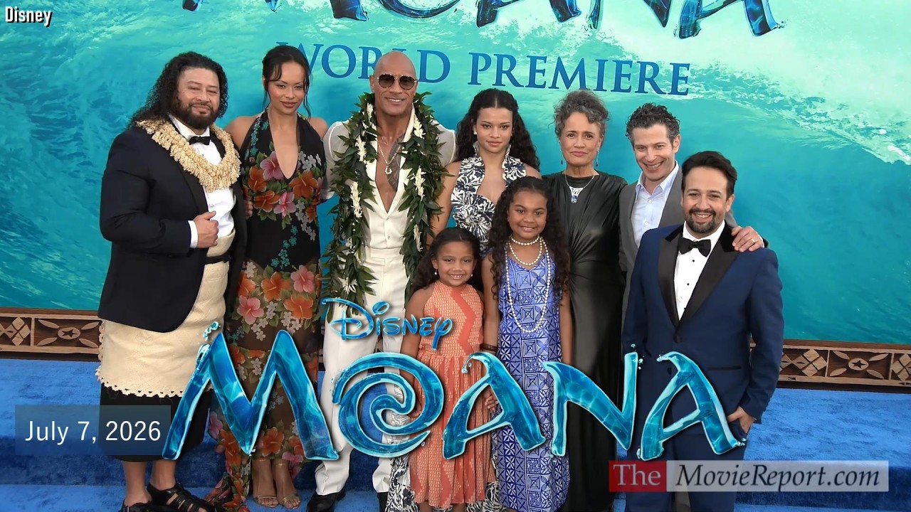 MOANA live action premiere Catherine Laga'aia, Dwayne Johnson, Lin-Manuel Miranda, cast -July 7,2026