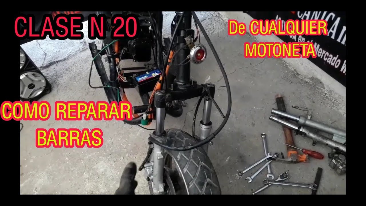CLAS#20. COMO REPARAR BARRAS de MOTONETAS ( barras de motoneta tira aceite)  SOLICION