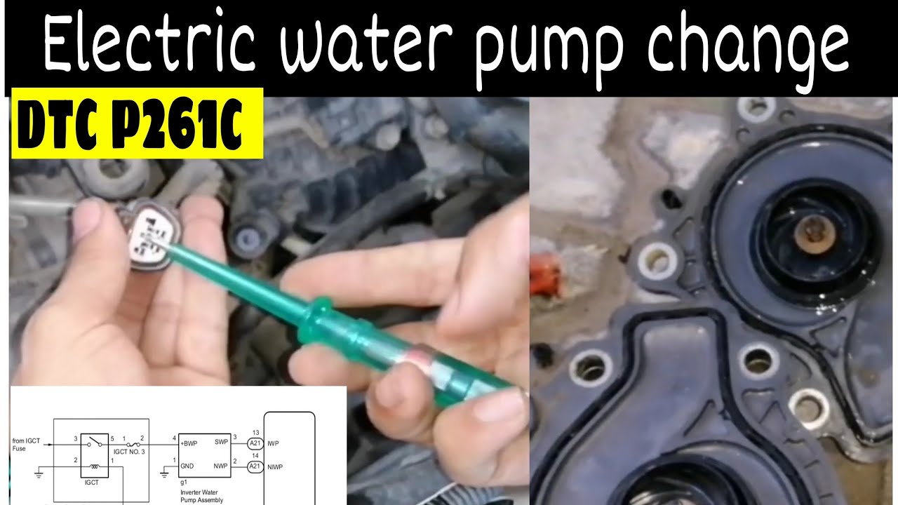 How to Replace the Electric water pump||dtc code p261c toyota Aqua