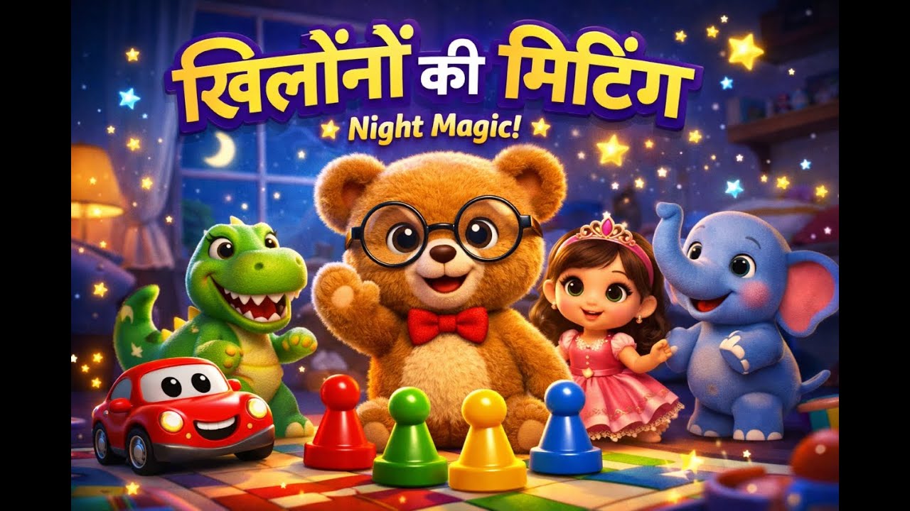 खिलौनों की मीटिंग 🤫🧸 | Magical Toys Night Song | Kids Hindi Cartoon Song