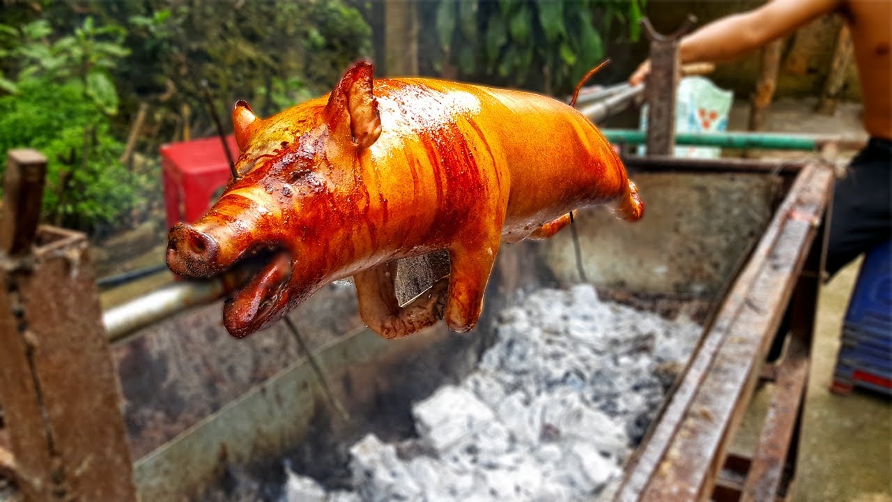 VN Daily - Amazing. Crispy Roast BBQ Whole Pig Hog - village food