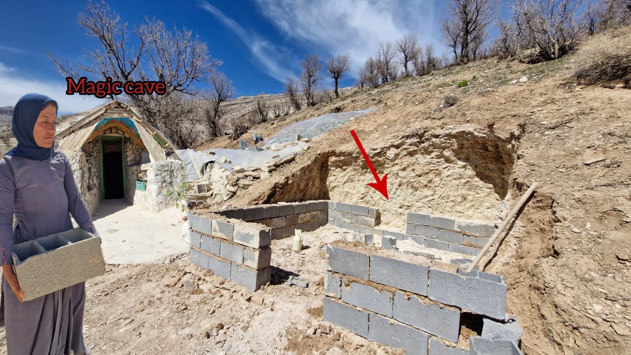  cave mother's unique power to design dream stone house amazed everyone