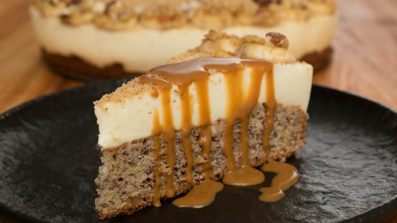 Torta de Banana estilo Cheesecake - Receta Fácil