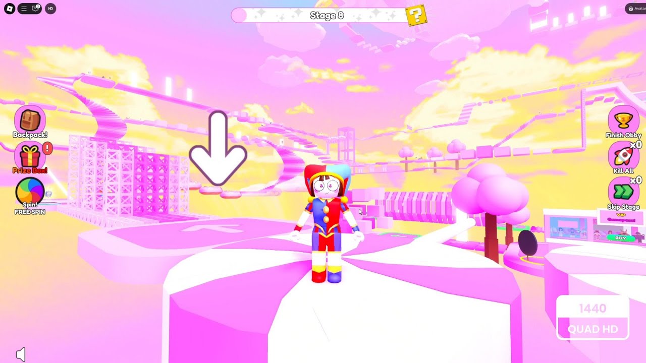 Easy Pink OBBY [Pomni Roblox] #iitzrayesh