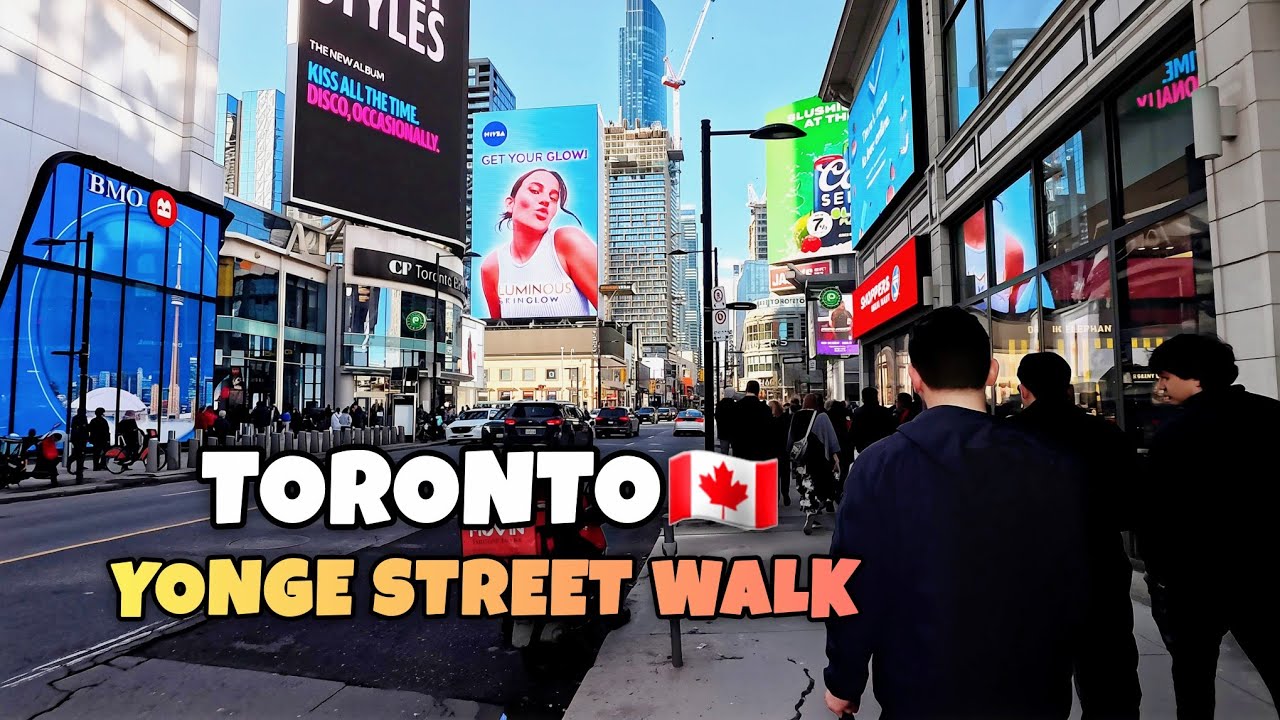 Toronto 🇨🇦 Saturday Walk on Yonge Street | Exploring Dundas Square Toronto Downtown Canada 4k