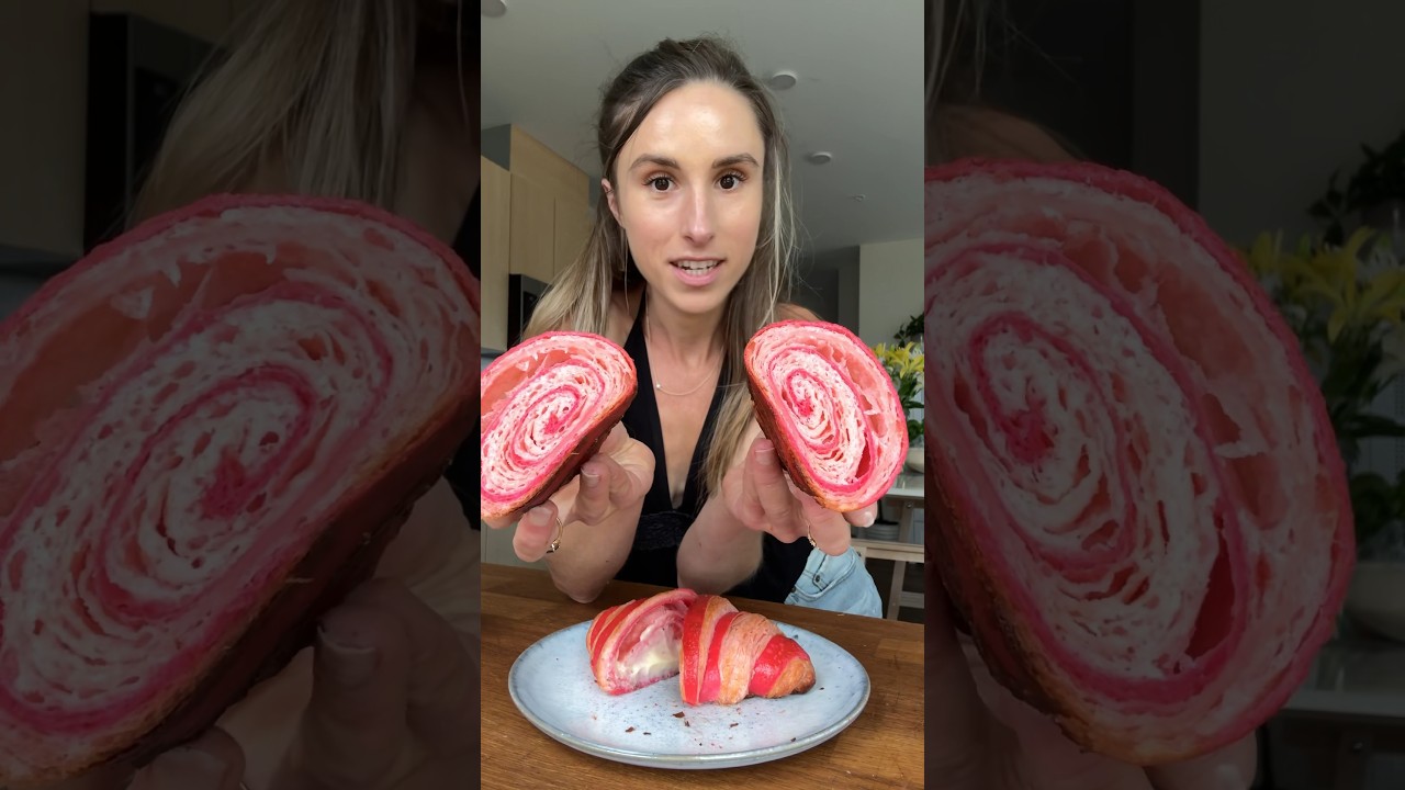 How about a strawberry croissant? 🌸 #croissant #recipe #baking #sourdough #pastry
