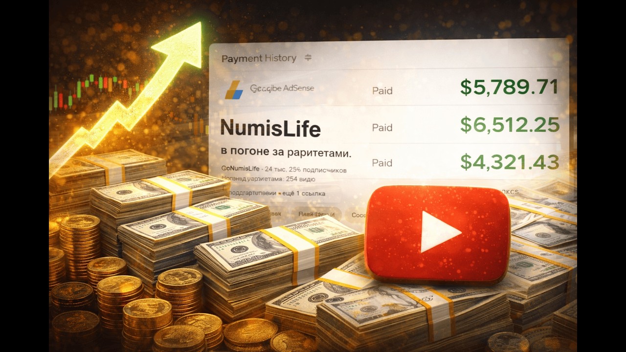 Сколько платит мне YouTube за мой канал по нумизматике?