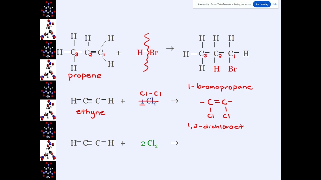 Chemistry 30 - Organic Lesson 7 - Organic Reactions: Combustion, Addition, and Substitution