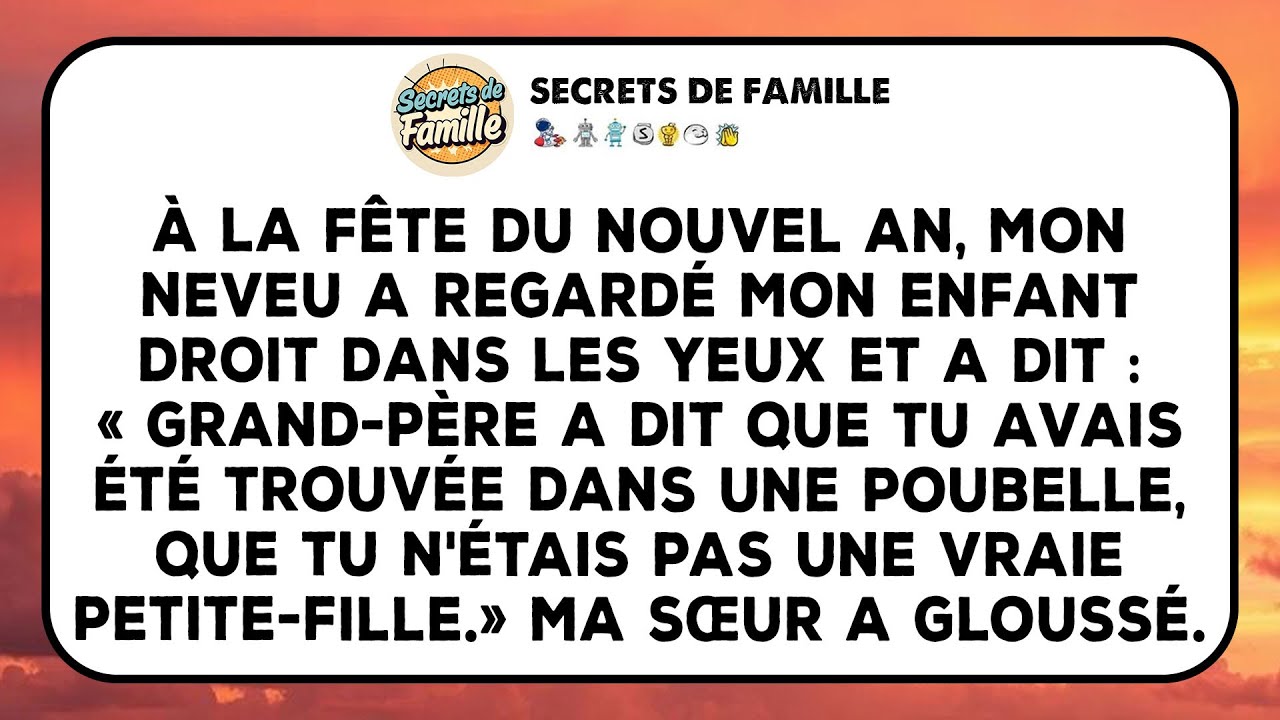 Fête Du Nouvel An. Mon Neveu Dit À Mon Enfant Que Papi Le Traite De Déchet. Ce Soir-là...