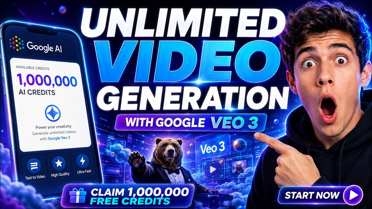 How To Get VEO 3 FREE Unlimited 1 Million Credits (Official 2026) - Google VEO 3 Free No Credit Card