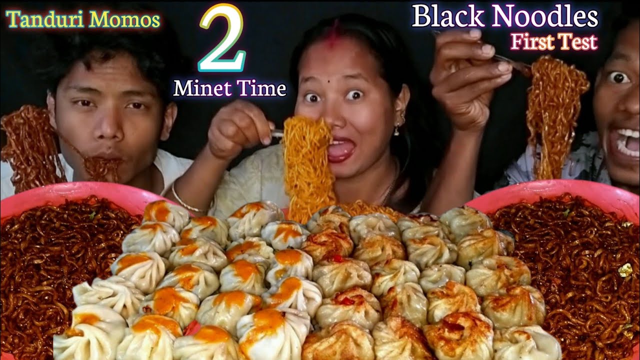 2 Minet Timer Tanduri Momos || Black Noodles First Test  Lover Punisment