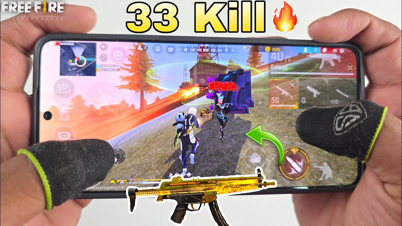 33 kills with headshot free fire gameplay duo vs squad handcam poco x6 pro 