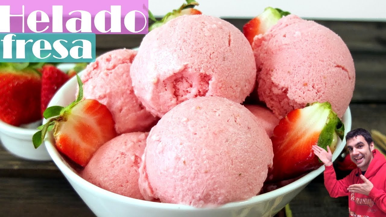 HELADO de FRESA CASERO, SIN MÁQUINA para HELADOS. 😍🍓😋 MUY FÁCIL y RICA. Receta # 465