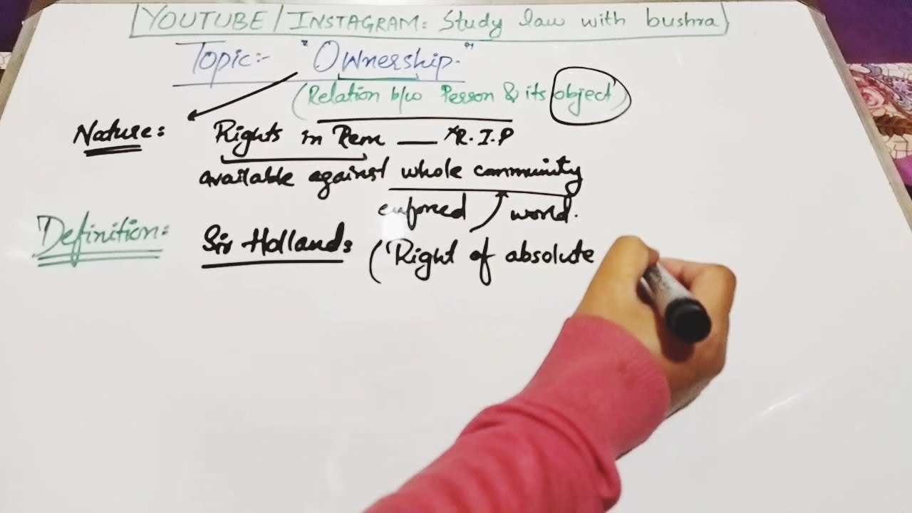 Ownership in Jurisprudence I Definition, Essentials, Kinds I Mode of Acquiring Ownership