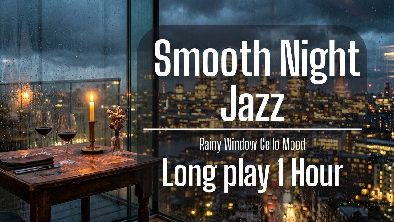 🎷 Sleep Jazz No Ads | Smooth Night Jazz with Cello & Rainy City Lights (1 Hour)