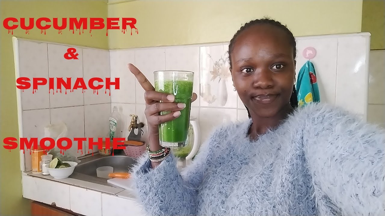Cucumber and spinach smoothie 😍/The Best Glowing skin Green Smoothie♥️//JUNE MUUNA.