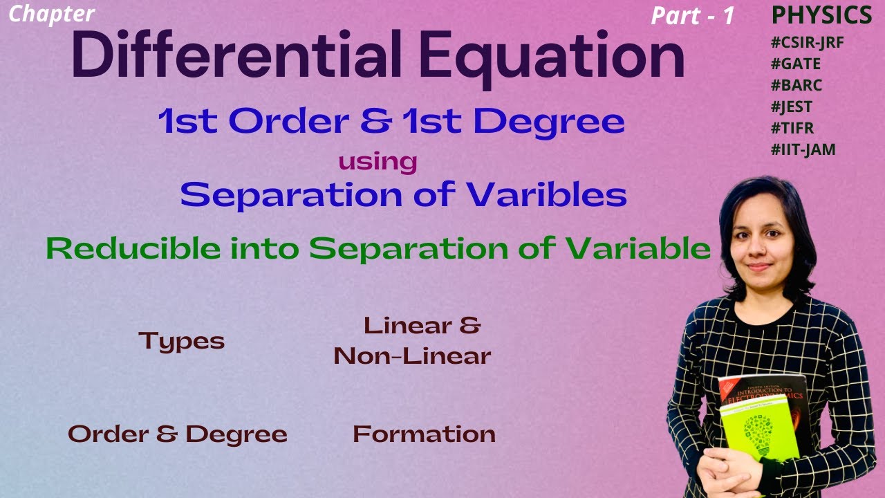 1st order & 1st degree DEq using variable separable |Reducible to variable separable | Order&Degree
