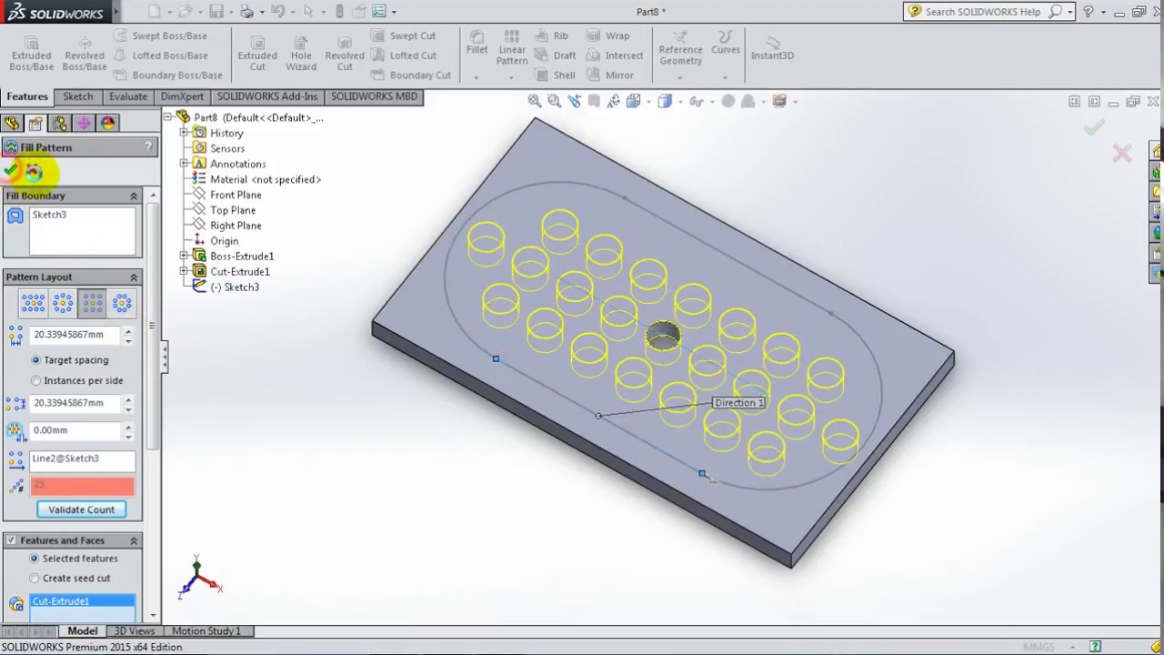 52  SolidWorks 2015 Tutorial 52  Fill Pattern