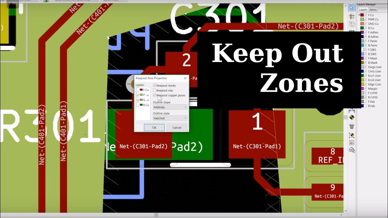 KiCad 5.0 - Keepout Zones