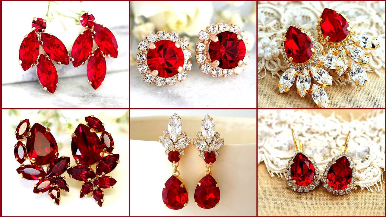 latest ruby drop earrings design collection ideas
