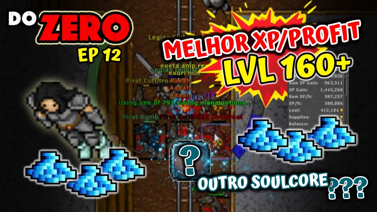 EK DO ZERO – TIBIA – EP 12 – Level 157 ao 176 | HUNT DOS PIRATS É ABSURDA! 💰 OUTRO SOULCORE?