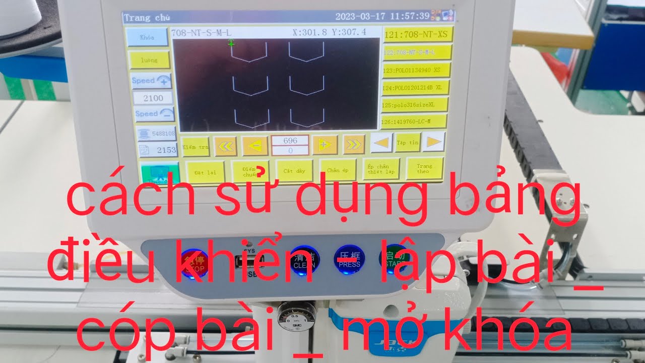 máy Jack tự động, cách sử dụng bảng điều khiển, mở khóa tốc độ, lập bài, sửa bài, cao thấp chân vịt