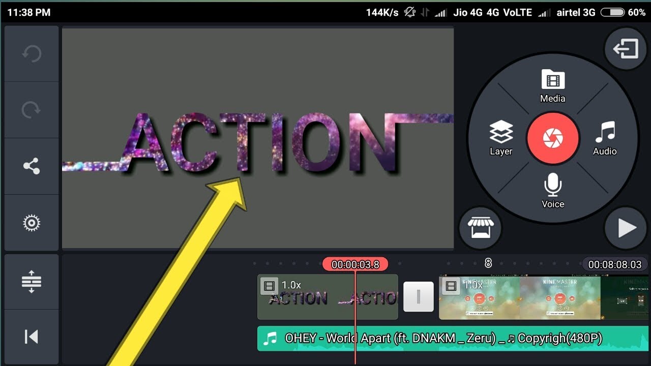 kinemaster text editing tutorial 2019// kinemaster ACTION text editing tutorial 2019