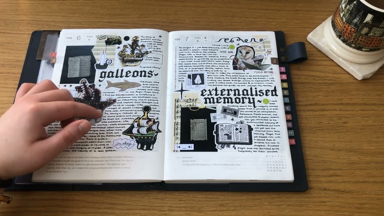 February 2025 Flip Through - Hobonichi Cousin Creative Journaling