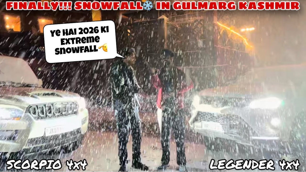 Gulmarg Kashmir की सबसे पहली Heavy SnowFall in 2026😱 | Legender Vs Scorpio in Snow❄️ Off-road😎 | 