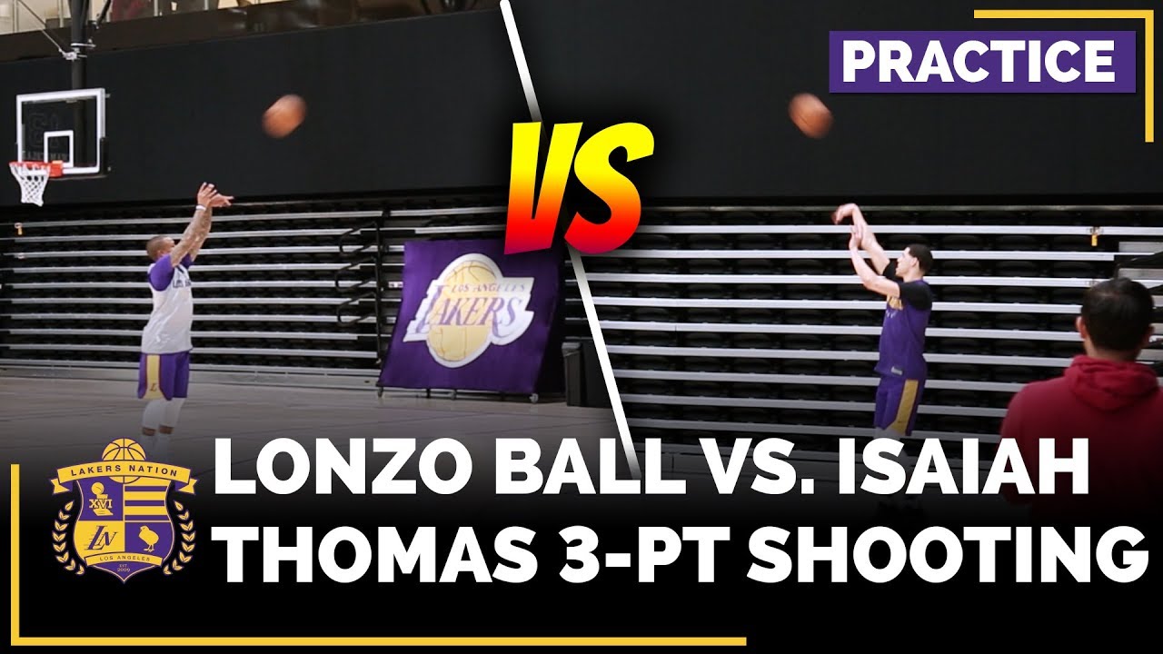 Lonzo Ball vs. Isaiah Thomas In 3-Point Shoot Around After Practice