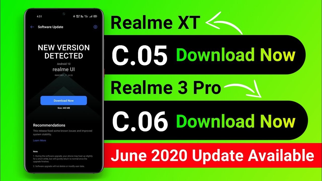 Realme XT / 3 Pro New ( C.05 - C.06 ) June 2020 Update Manual Link Available | Download Now | MORE