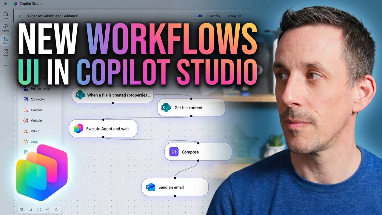 Первый взгляд на новый интерфейс рабочих процессов Copilot Studio.