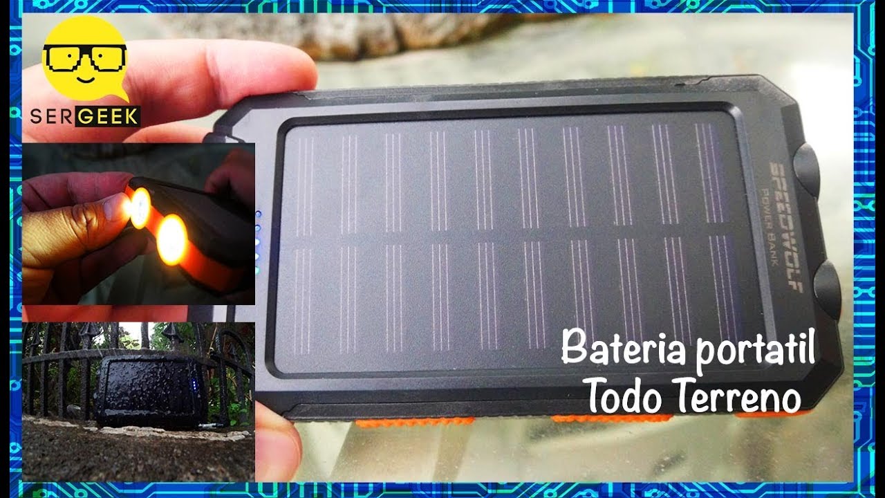 La mejor Bater&iacute;a port&aacute;til de uso rudo con cargador solar linterna y contra agua lo tiene todo