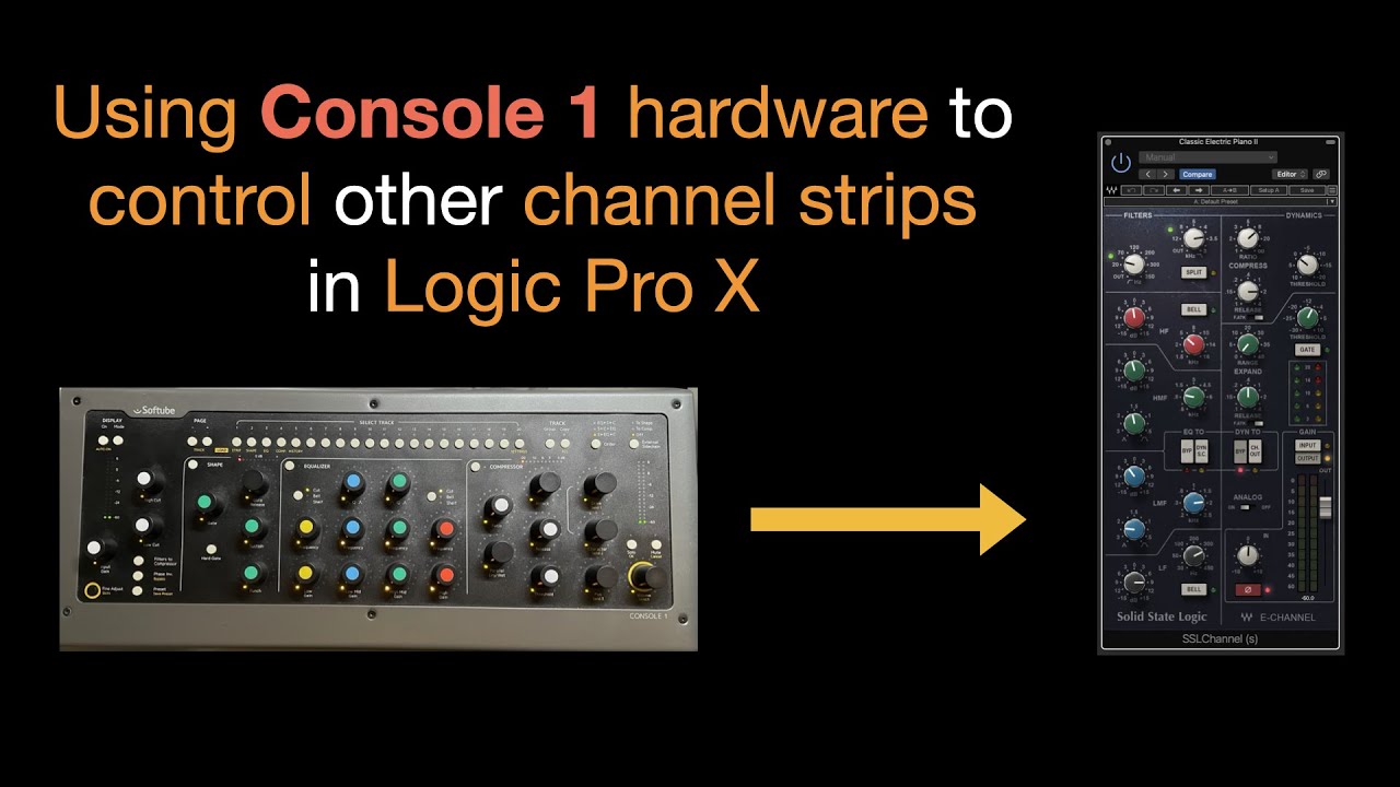 Softube's Console1 hardware controlling other channel strips in Logic Pro X