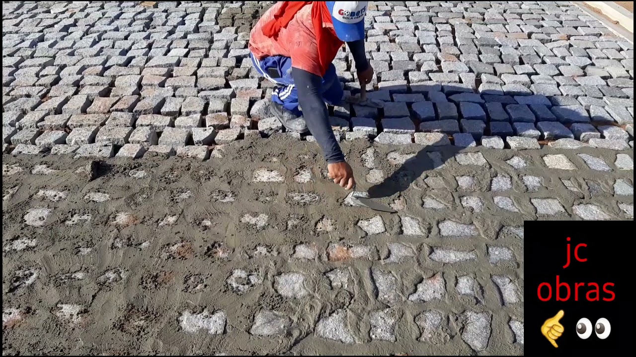 Passo a passo de como é feito o rejunto do paralelepípedo!