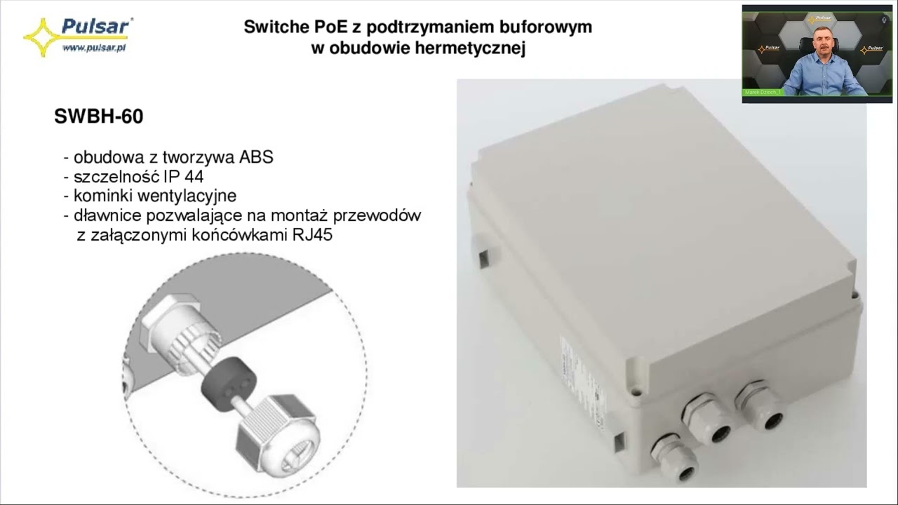 Switche PoE w obudowach hermetycznych z podtrzymaniem buforowym (zasilacz impulsowy, buforowy 52VDC)