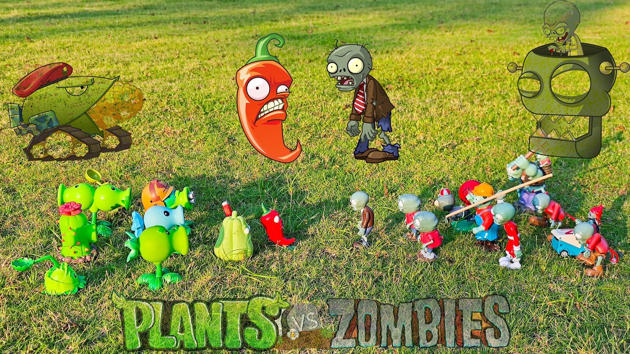 PLANTS VS ZOMBIES:BIG, MEDIUM AND SMALL ZOMBIE CHALLENGES,  AMAZING DR. ZOMBIE KING TRIO.