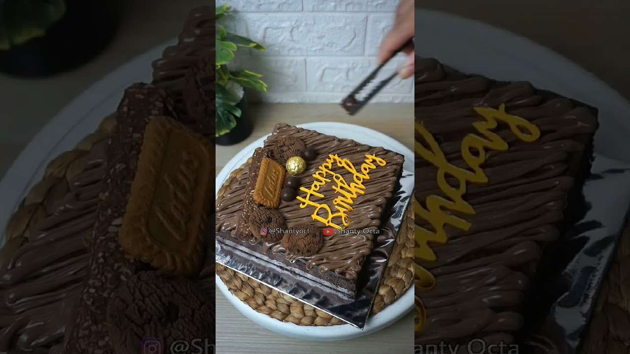 Brownies Ulang Tahun Simple ‼️ Tanpa Buttercream #shorts #idejualan #brownies #kueulangtahun #viral