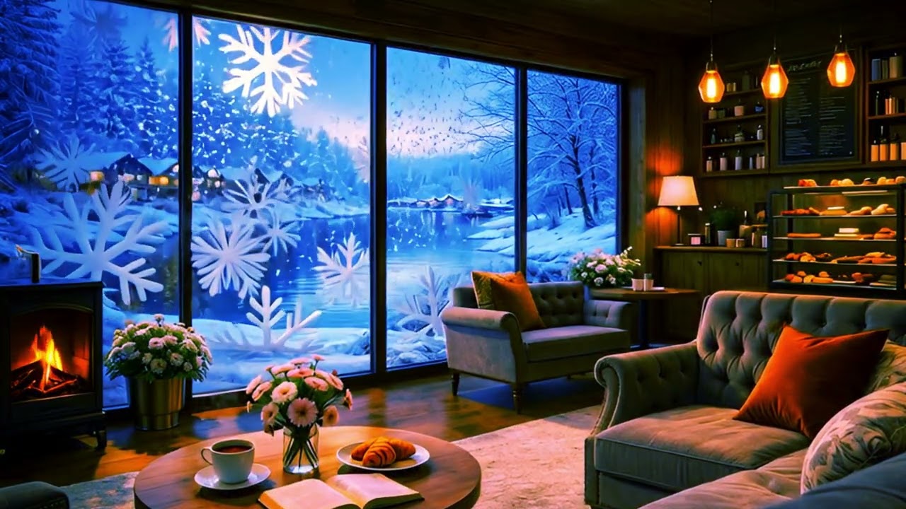 Snowy River Café Ambience ❄️☕ Smooth Winter Jazz for Study, Work & Relaxation