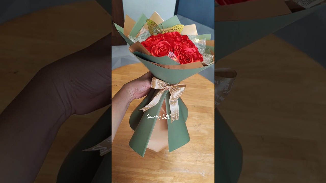 Round satin ribbon rose wrapping tutorial #ribbonroses #satinribboncrafts #satinflower